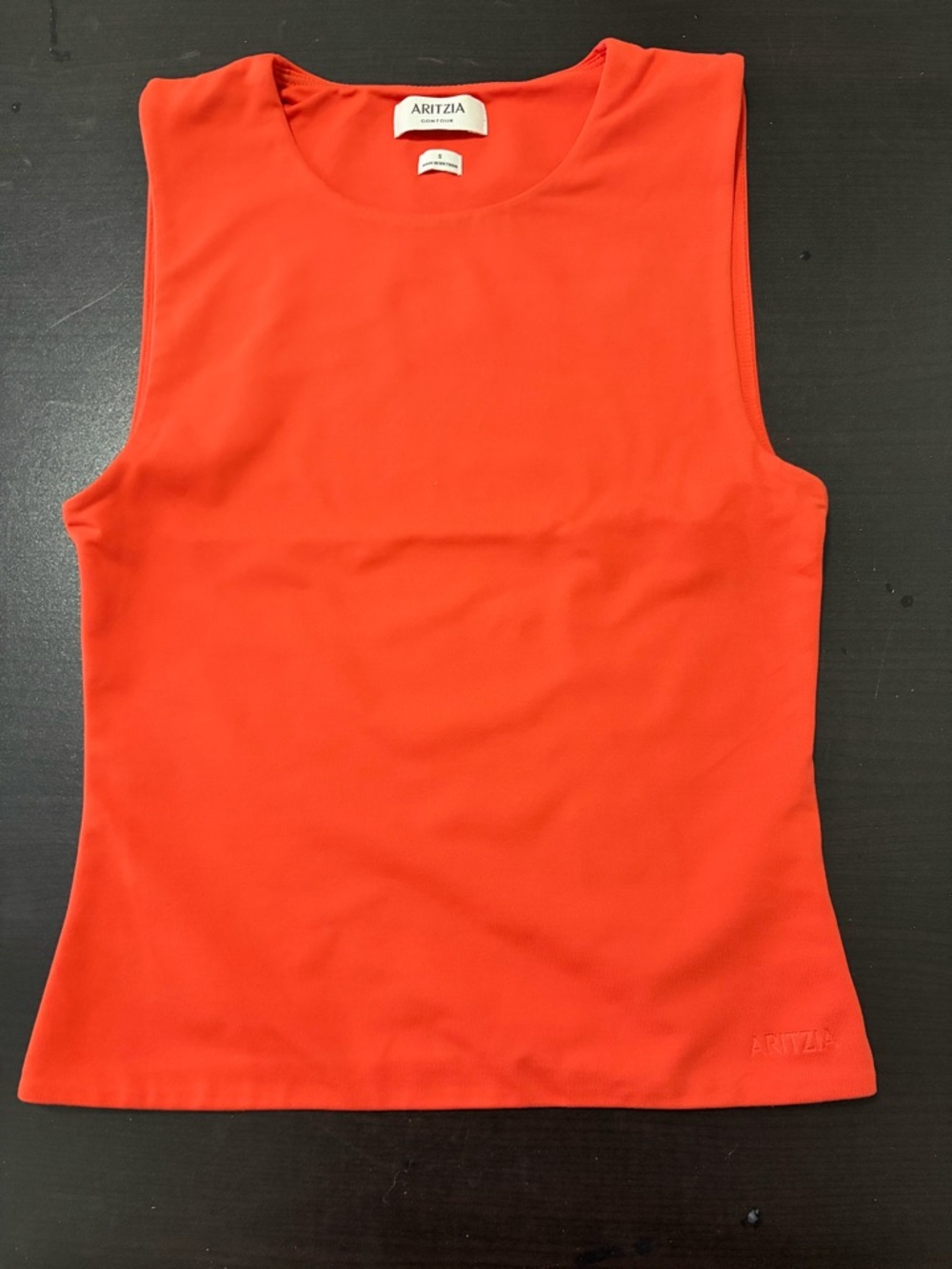 Aritzia (Contour collection) in Coral Orange Muscle Tank (small)